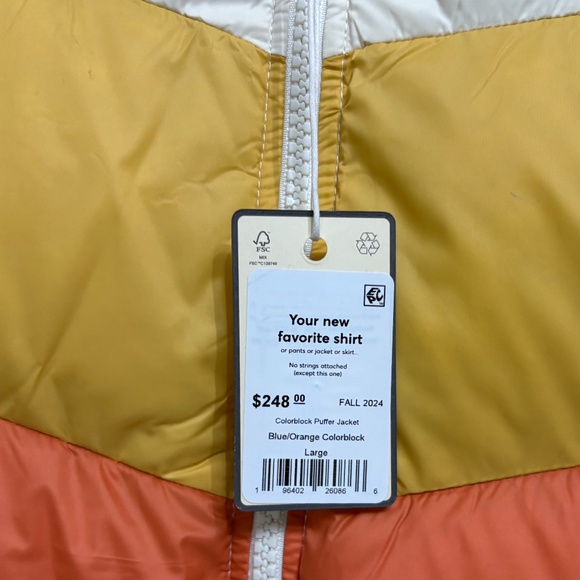 Marine Layer Archive NWT Colorblock Puffer Jacket Blue/Orange M or L MSRP $248 - Picture 14 of 14
